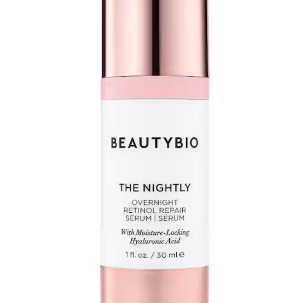 Empty BeautyBio The Nightly Retinol Repair Serum - Pink and White